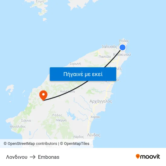 Λονδινου to Embonas map