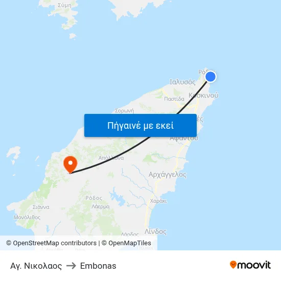 Αγ. Νικολαος to Embonas map