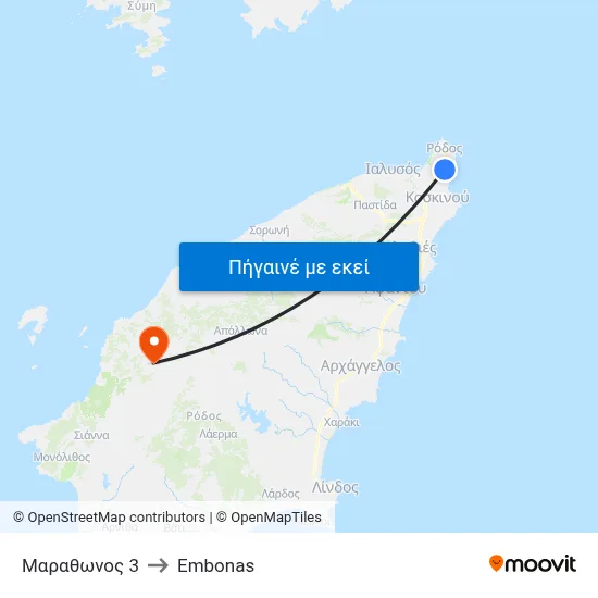 Μαραθωνος 3 to Embonas map