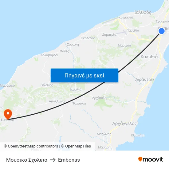 Μουσικο Σχολειο to Embonas map