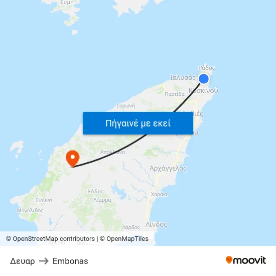 Δευαρ to Embonas map