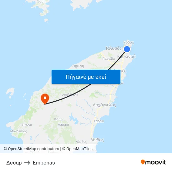 Δευαρ to Embonas map