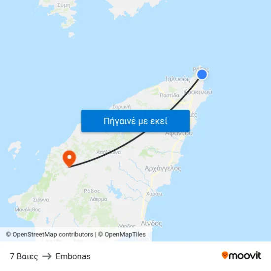 7 Βαιες to Embonas map