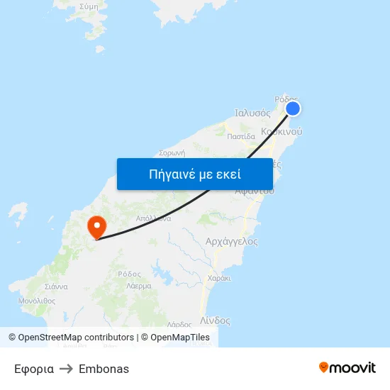 Εφορια to Embonas map