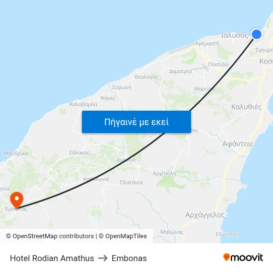 Hotel Rodian Amathus to Embonas map