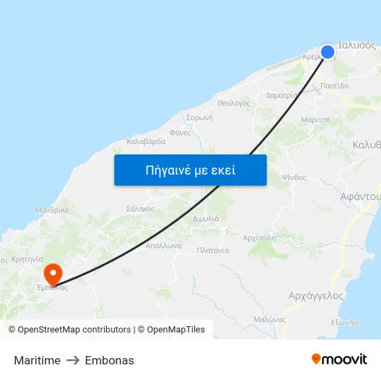 Maritime to Embonas map