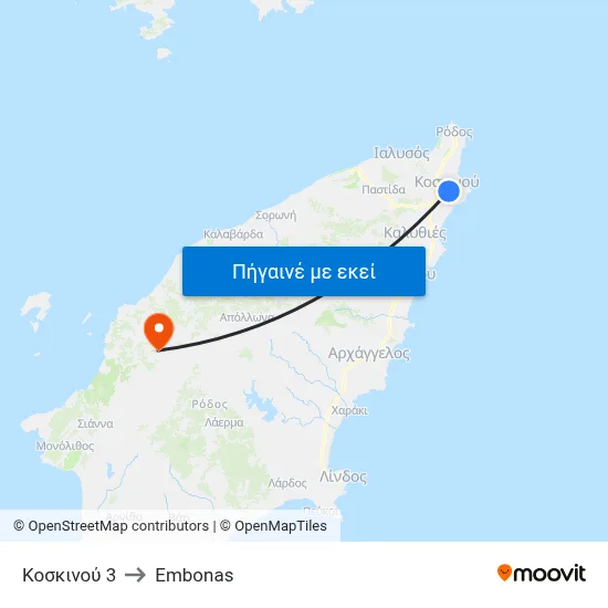 Κοσκινού 3 to Embonas map