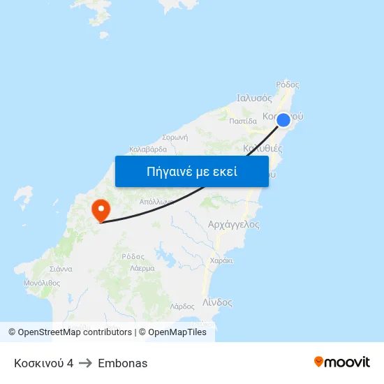 Κοσκινού 4 to Embonas map