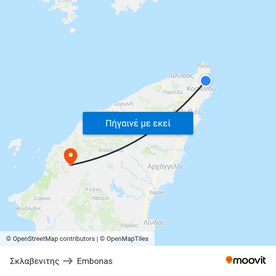Σκλαβενιτης to Embonas map