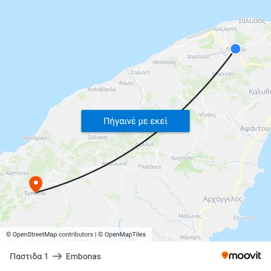 Παστιδα 1 to Embonas map