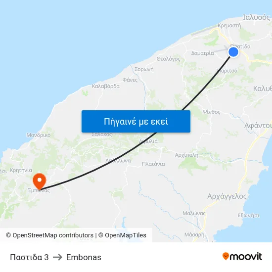 Παστιδα 3 to Embonas map