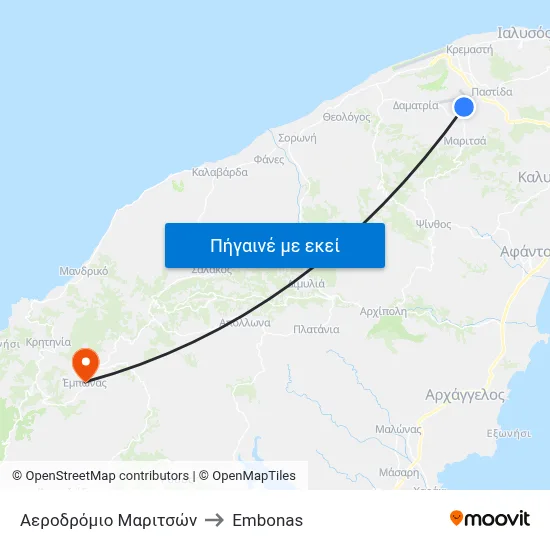 Αεροδρόμιο Μαριτσών to Embonas map