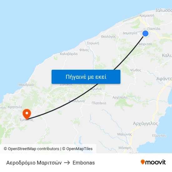 Αεροδρόμιο Μαριτσών to Embonas map
