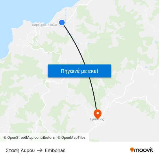 Σταση Λυρου to Embonas map