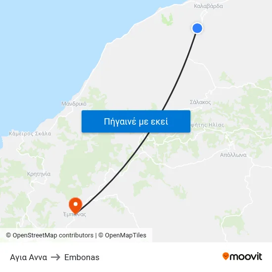 Αγια Αννα to Embonas map
