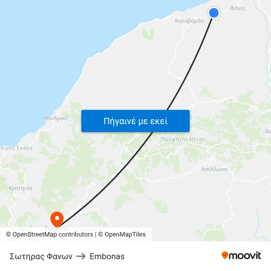 Σωτηρας Φανων to Embonas map
