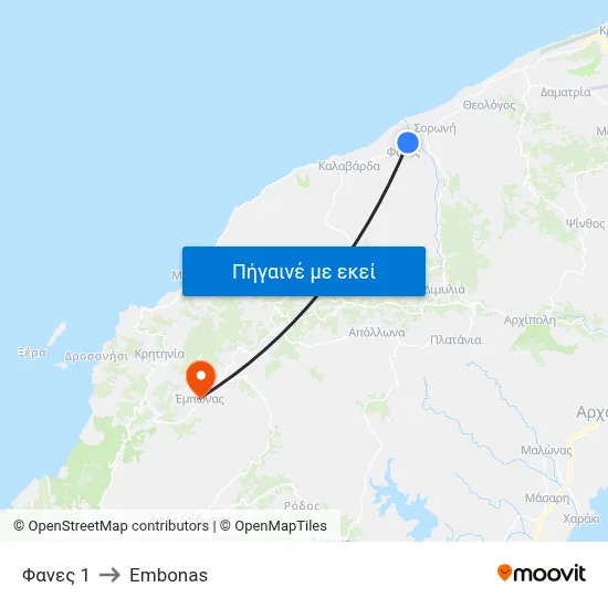 Φανες 1 to Embonas map