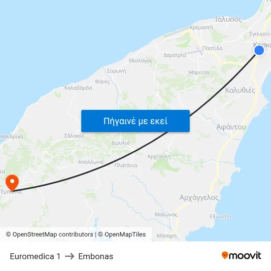 Euromedica 1 to Embonas map