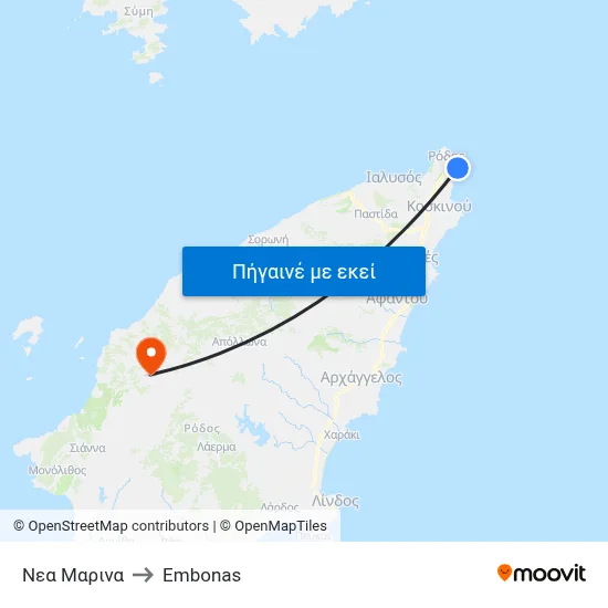 Νεα Μαρινα to Embonas map