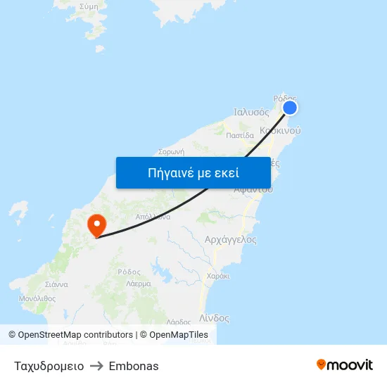 Ταχυδρομειο to Embonas map