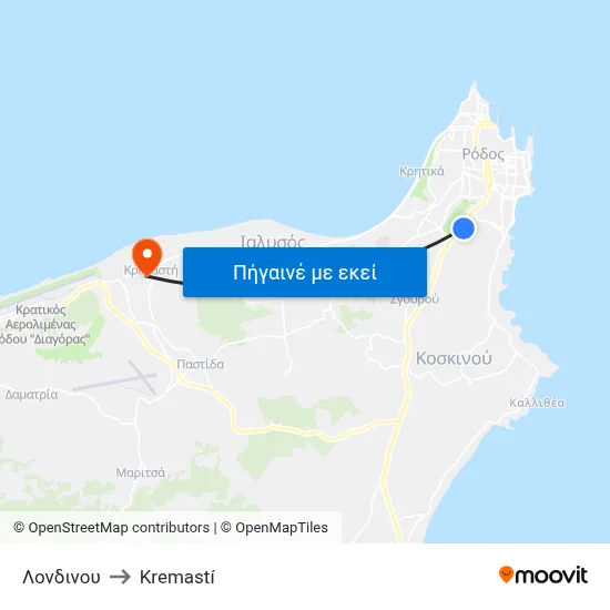Λονδινου to Kremastí map