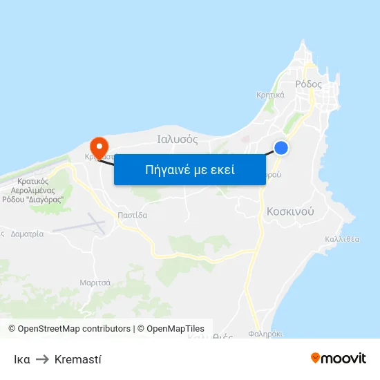 Ικα to Kremastí map