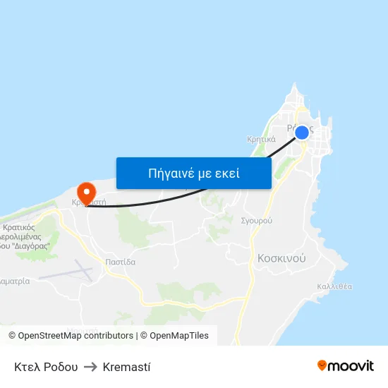 Κτελ Ροδου to Kremastí map