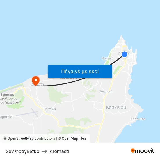 Σαν Φραγκισκο to Kremastí map