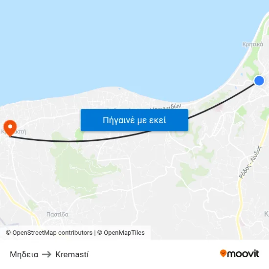 Μηδεια to Kremastí map