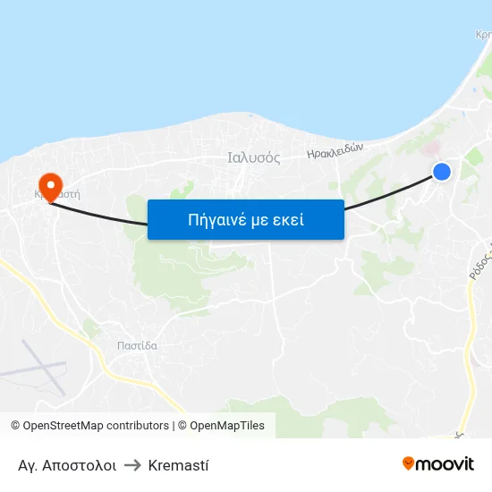 Αγ. Αποστολοι to Kremastí map