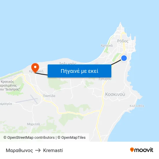 Μαραθωνος to Kremastí map