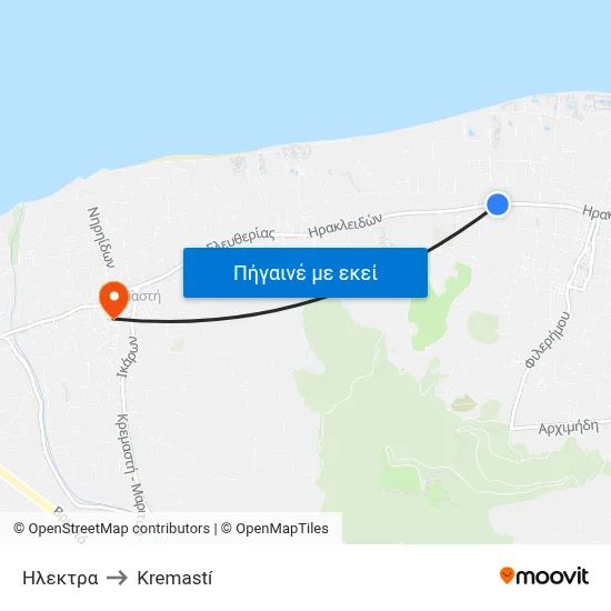 Ηλεκτρα to Kremastí map