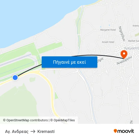 Αγ. Ανδρεας to Kremastí map