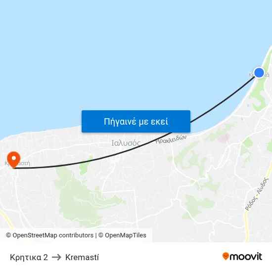 Κρητικα 2 to Kremastí map