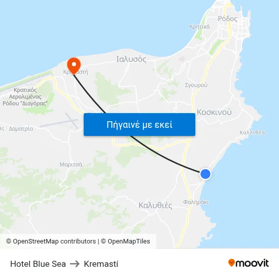 Hotel Blue Sea to Kremastí map