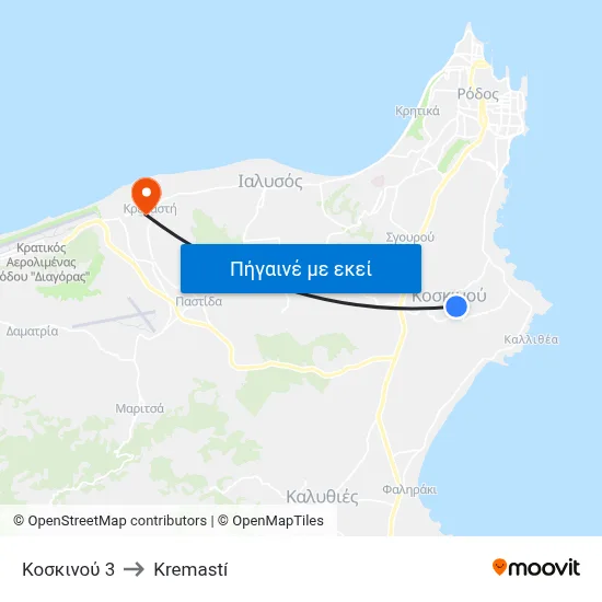 Κοσκινού 3 to Kremastí map
