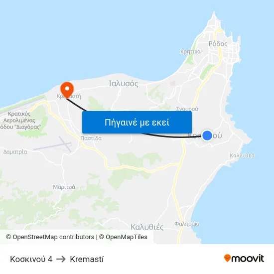 Κοσκινού 4 to Kremastí map