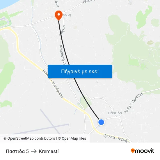 Παστιδα 5 to Kremastí map