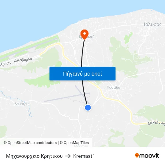 Μηχανουρχειο Κρητικου to Kremastí map