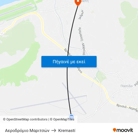 Αεροδρόμιο Μαριτσών to Kremastí map