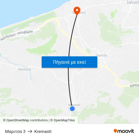 Μαριτσα 3 to Kremastí map