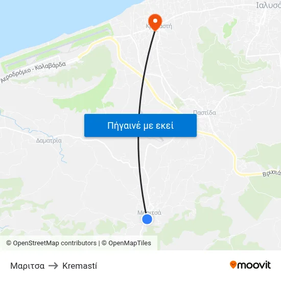 Μαριτσα to Kremastí map