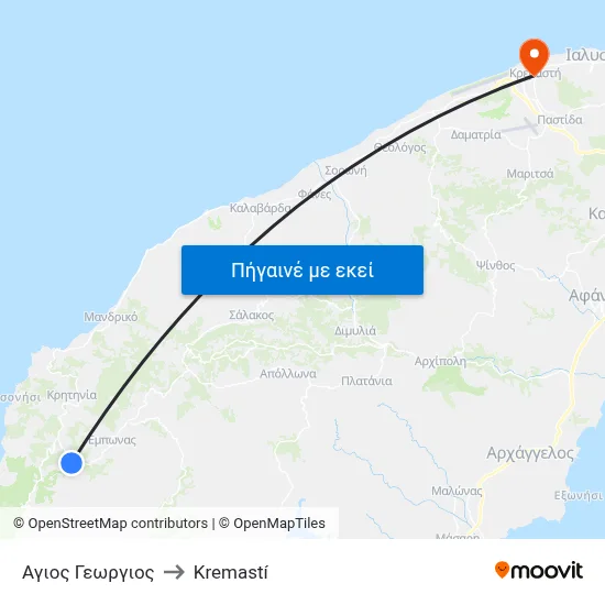 Αγιος Γεωργιος to Kremastí map