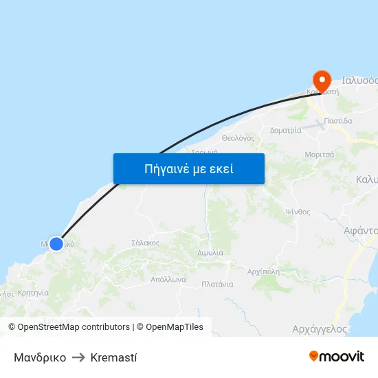 Μανδρικο to Kremastí map