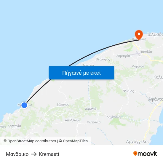 Μανδρικο to Kremastí map