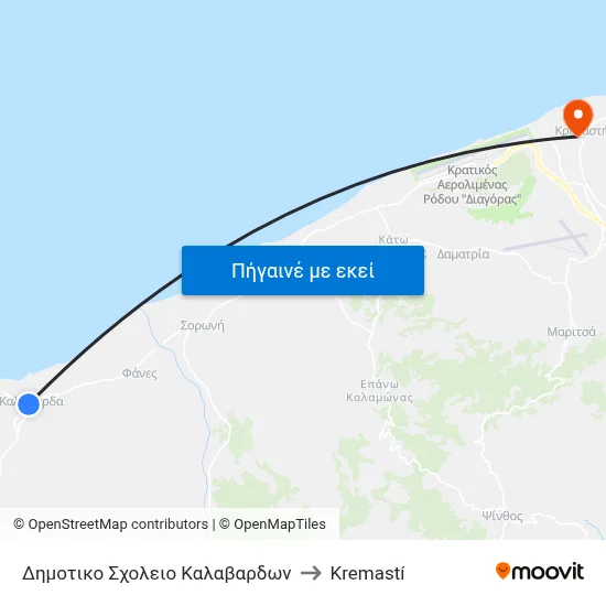 Δημοτικο Σχολειο Καλαβαρδων to Kremastí map
