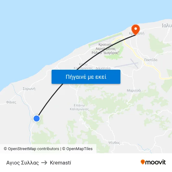 Αγιος Συλλας to Kremastí map