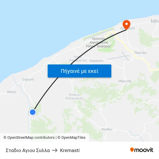 Σταδιο Αγιου Συλλα to Kremastí map