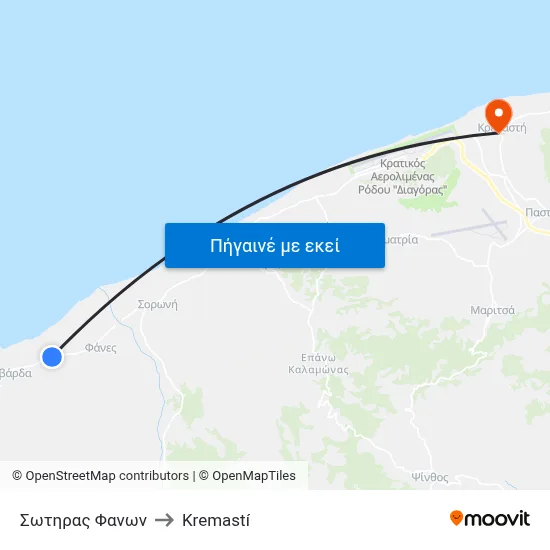 Σωτηρας Φανων to Kremastí map