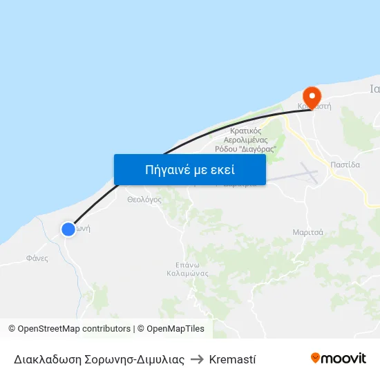 Διακλαδωση Σορωνησ-Διμυλιας to Kremastí map